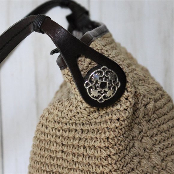 Brighton Vintage Tan Crochet Heart Shoulder Bag - Picture 5 of 10